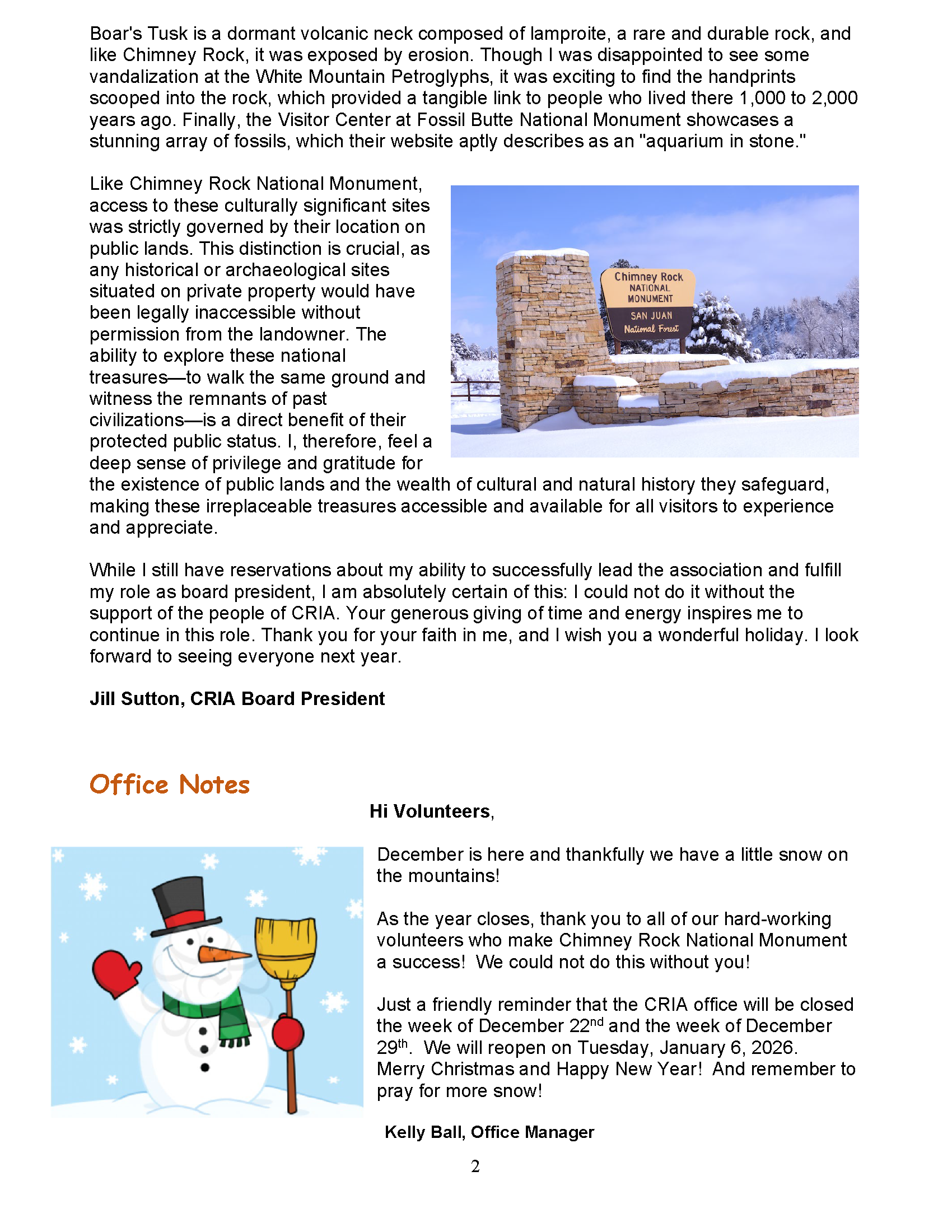 December Newsletter