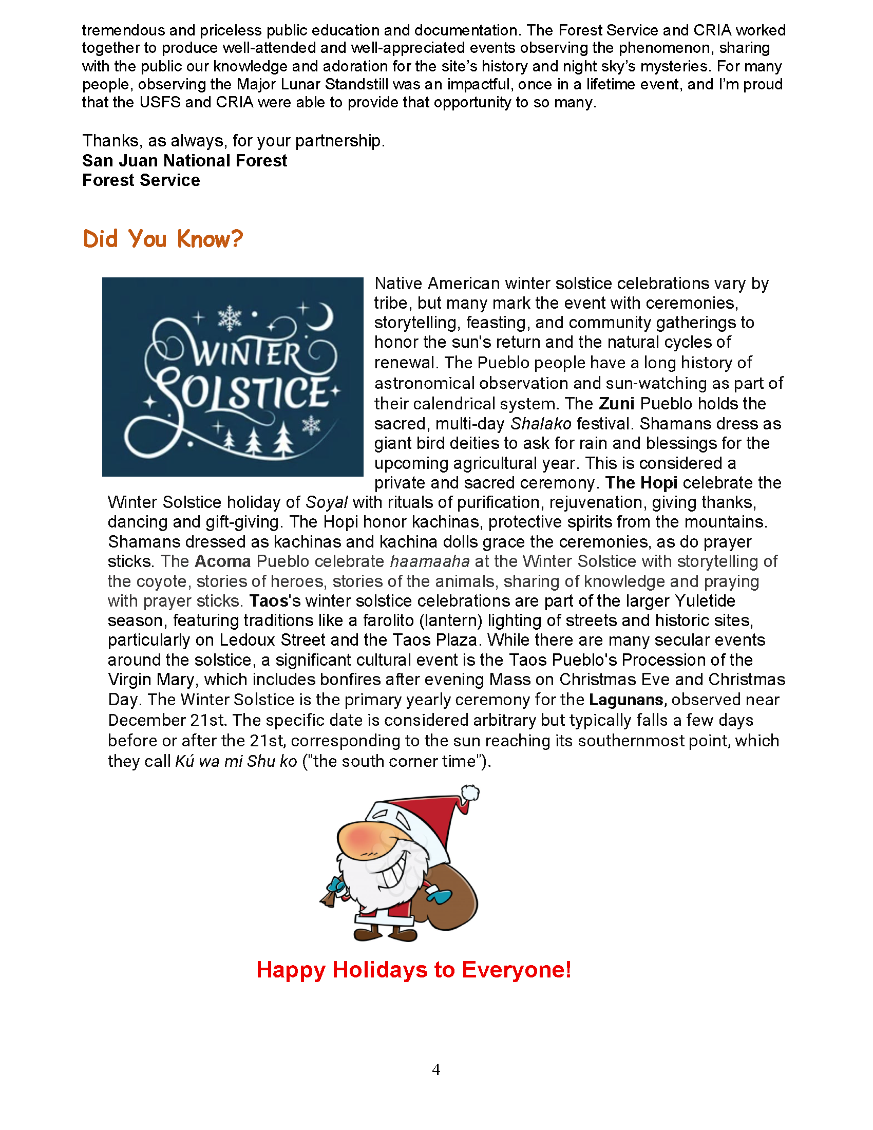 December Newsletter